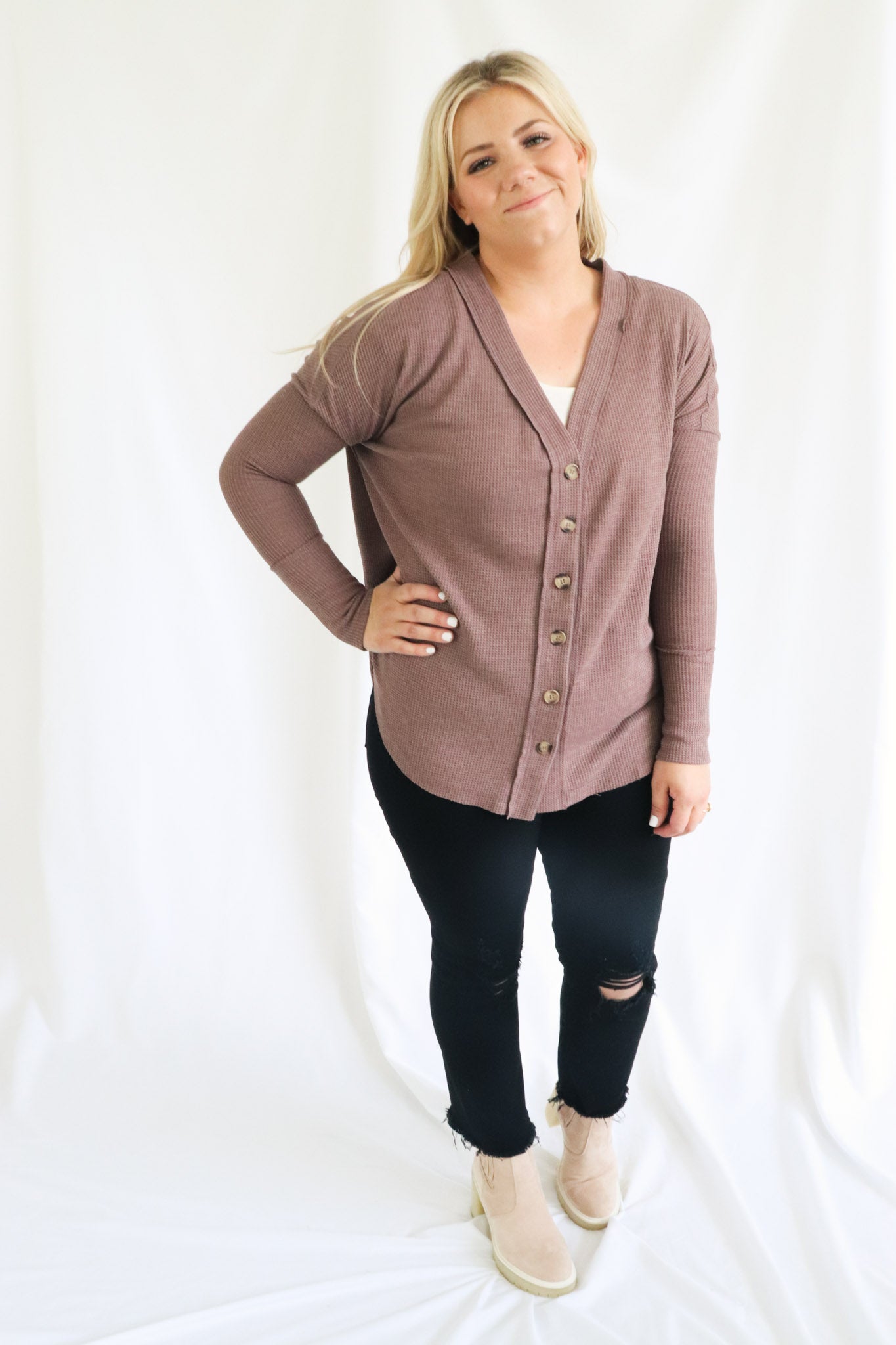 Amanda Cardigan in Mocha