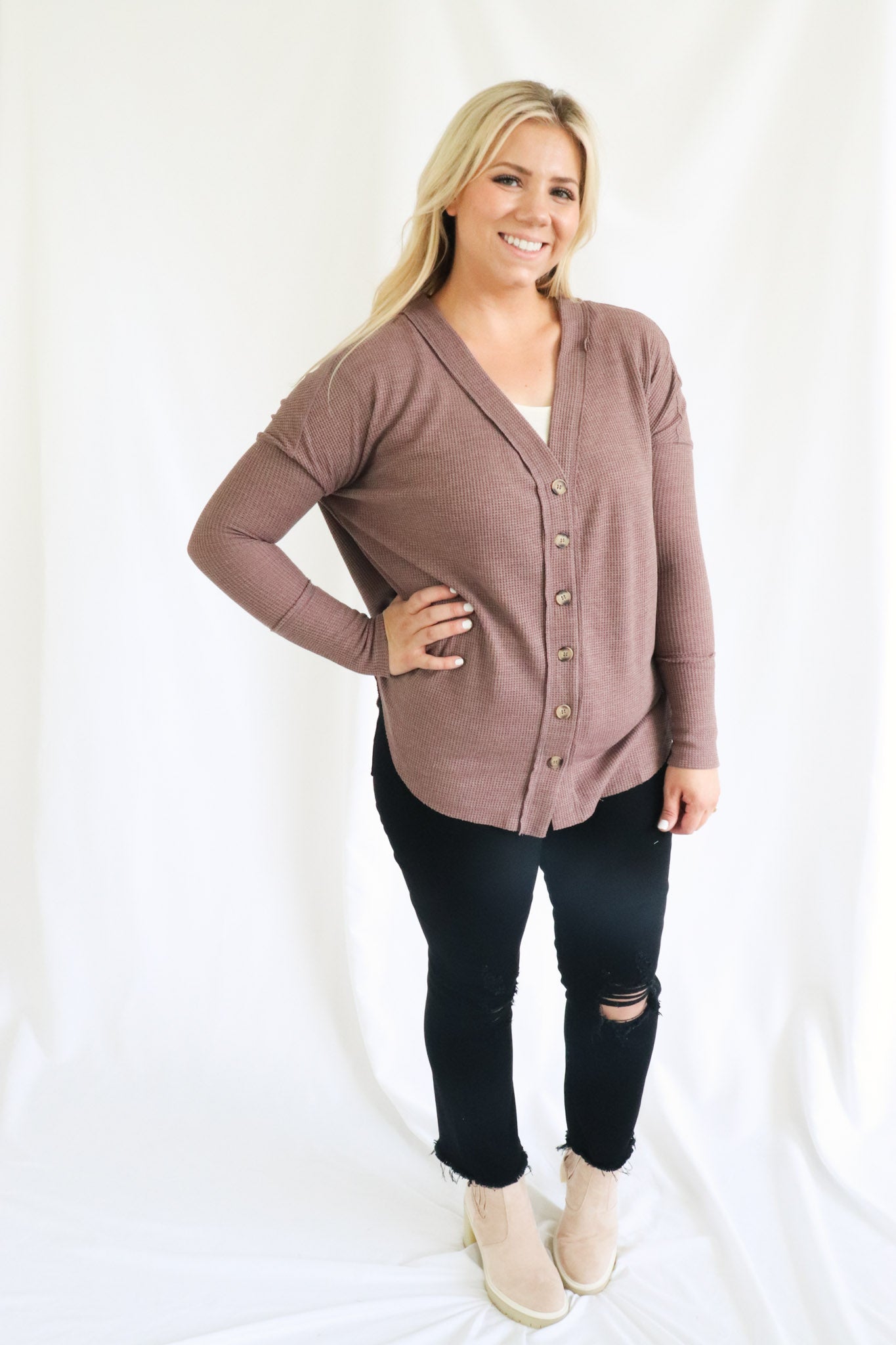 Amanda Cardigan in Mocha