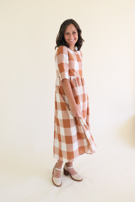 Orange You Plaid Dress