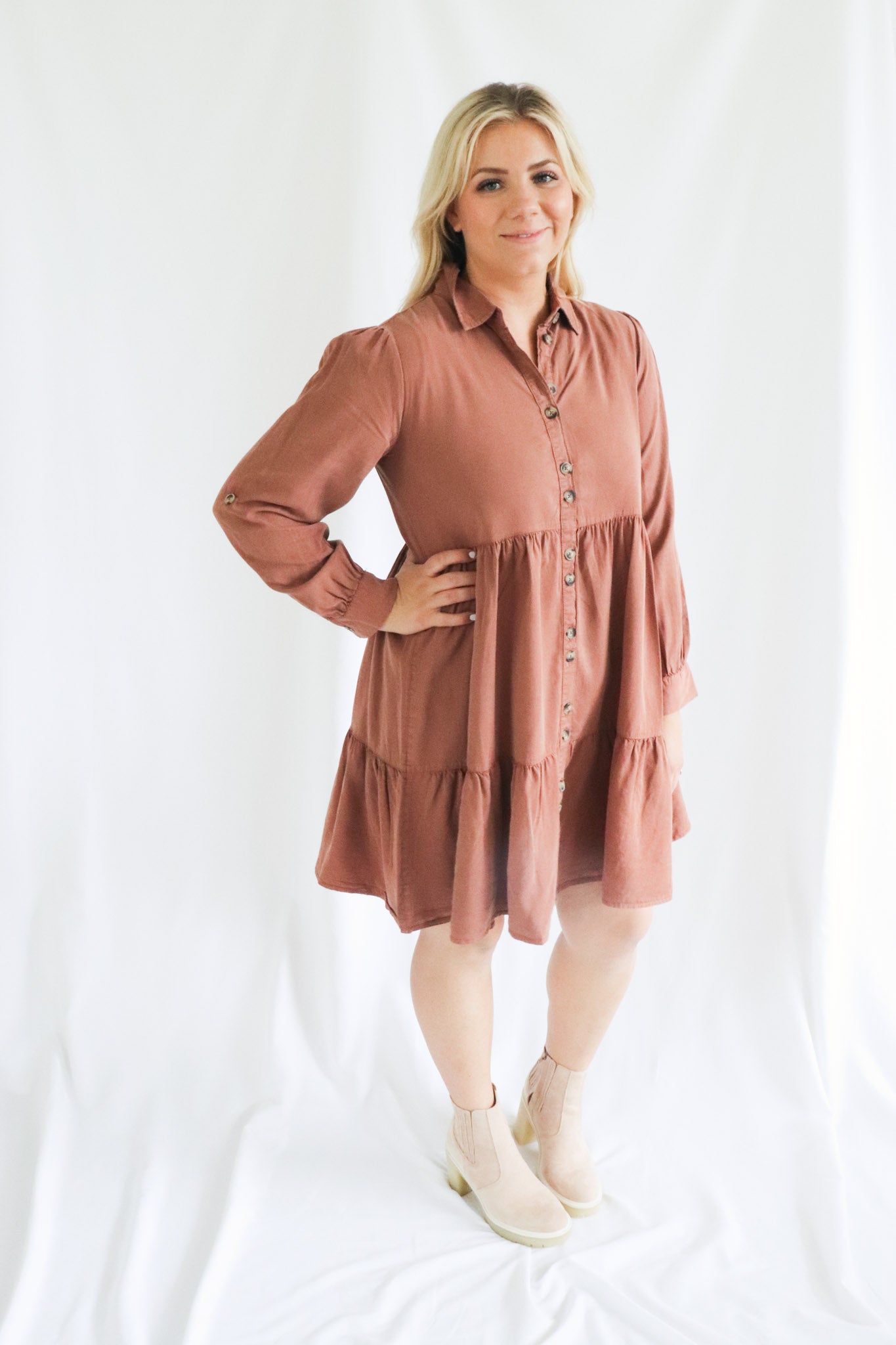 Rae Button Down Dress - Brooklynn Avenue