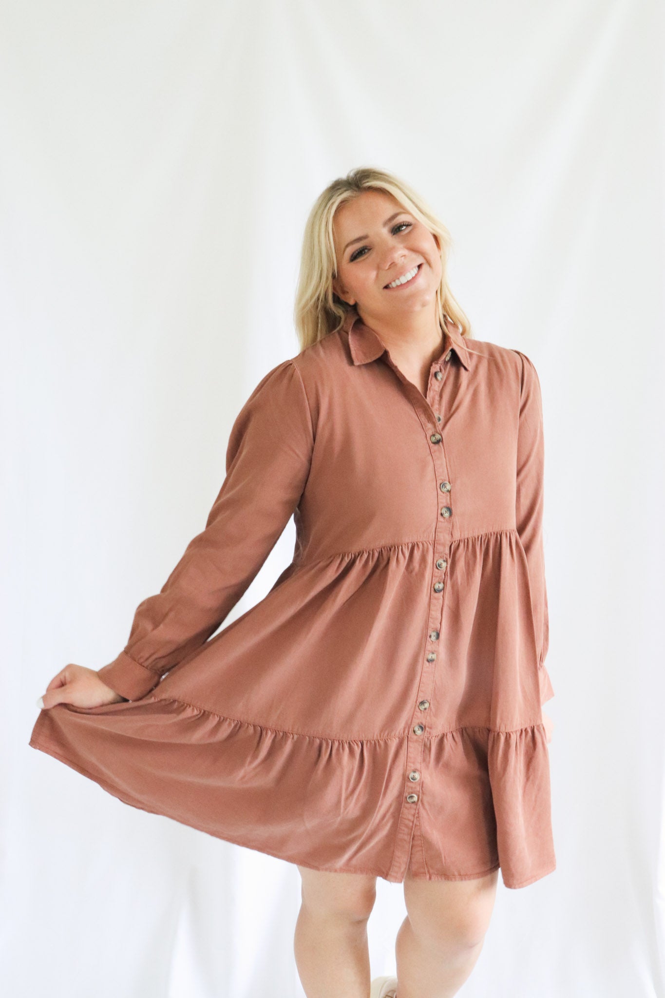 Rae Button Down Dress - Brooklynn Avenue