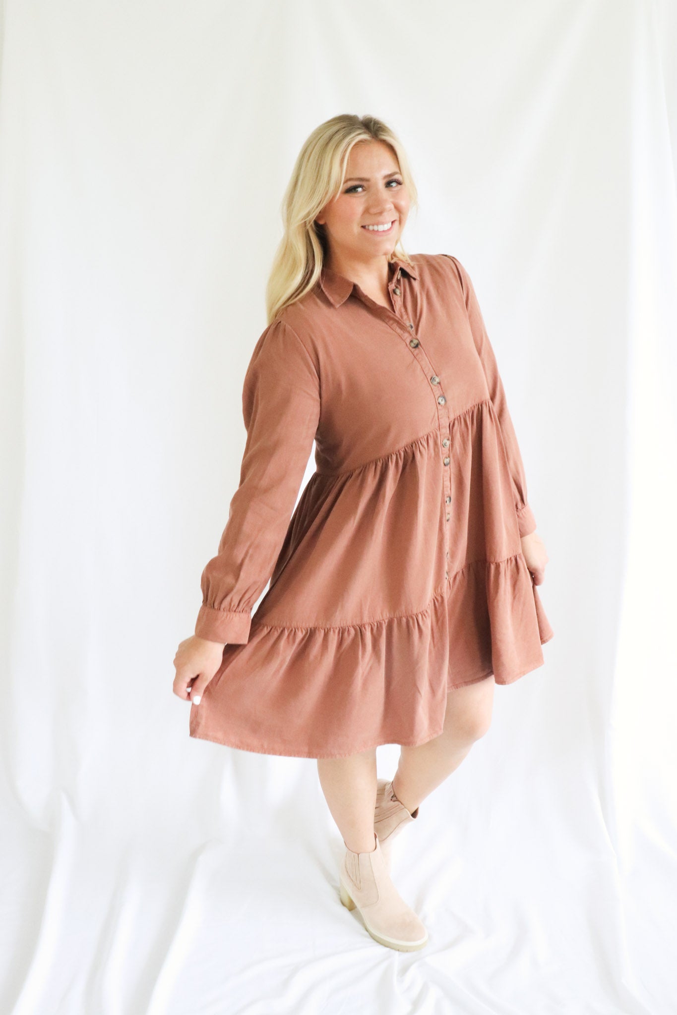 Rae Button Down Dress - Brooklynn Avenue